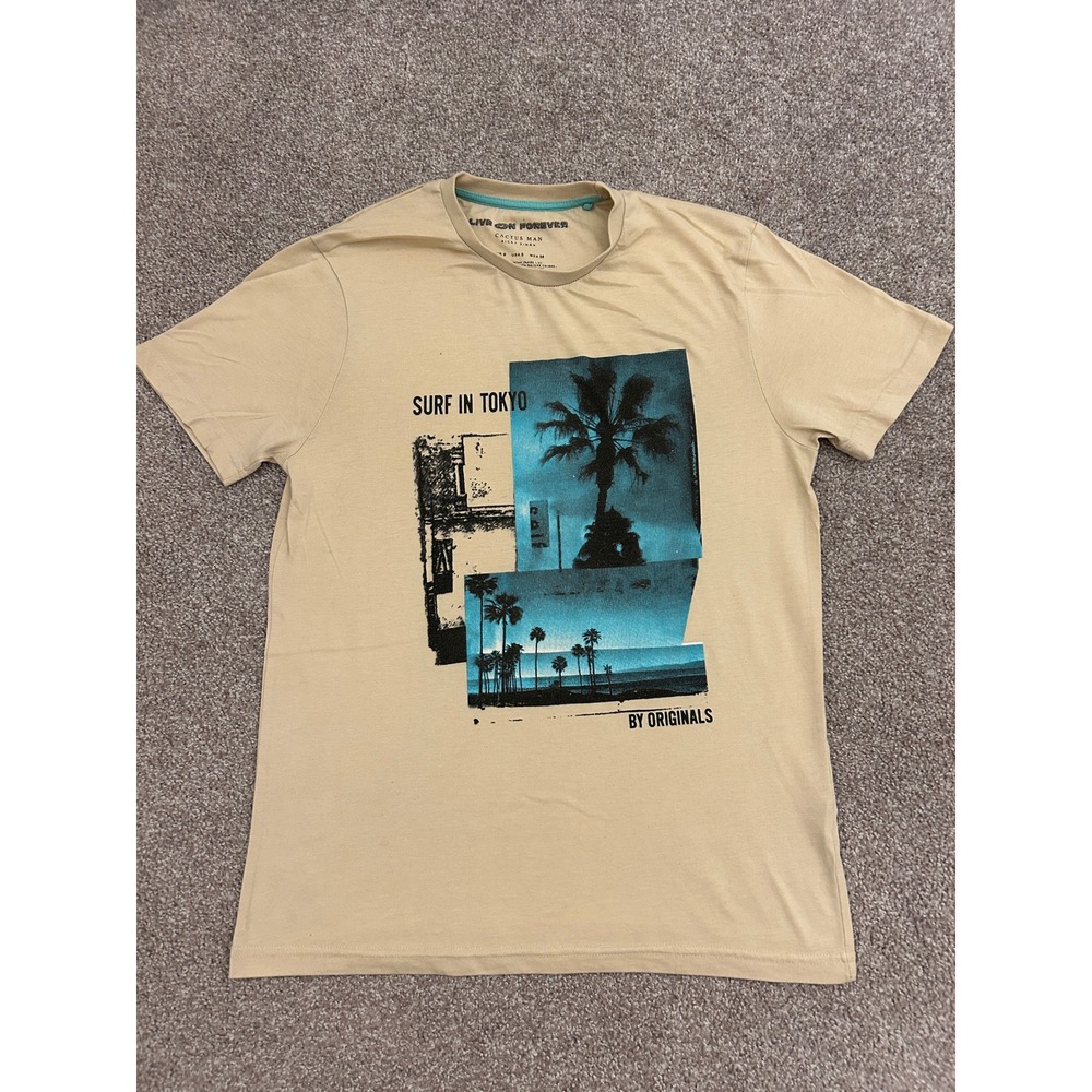 Cactus Man Ricky Singh T-Shirt Mens Small Tan Surf in Tokyo Graphic Excellent